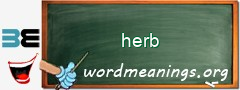WordMeaning blackboard for herb